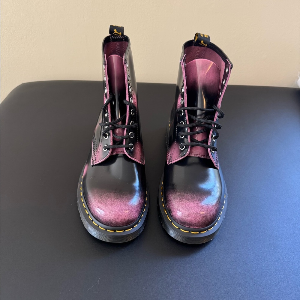 NWT Dr. Martens Black & Pink Tie Dye combat boots